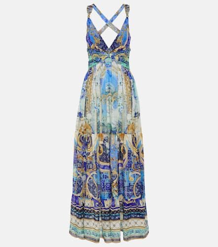 Embellished floral silk maxi dress - Camilla - Modalova