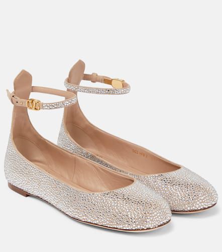 Tan-Go embellished suede ballet flats - Valentino Garavani - Modalova