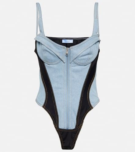 Mugler Body en denim con paneles - Mugler - Modalova