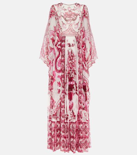 Majolica silk chiffon maxi dress - Dolce&Gabbana - Modalova