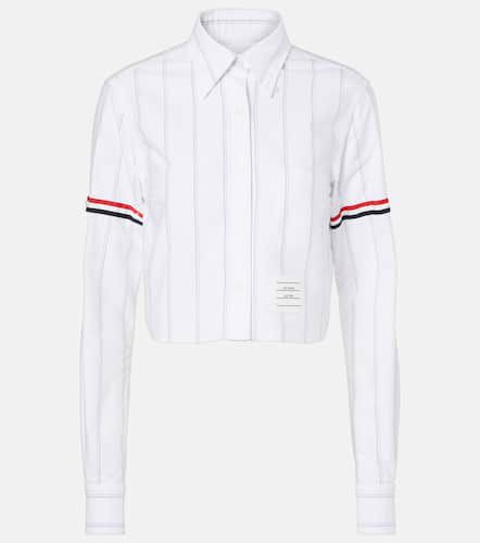 Camicia cropped in cotone a righe - Thom Browne - Modalova