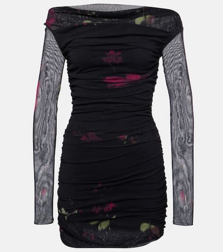 Floral ruched mesh minidress - Blumarine - Modalova