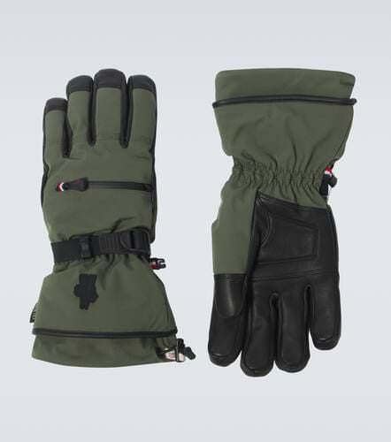 Leather-trimmed ski gloves - Moncler Grenoble - Modalova