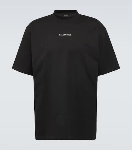 Camiseta de jersey de algodón con logo - Balenciaga - Modalova