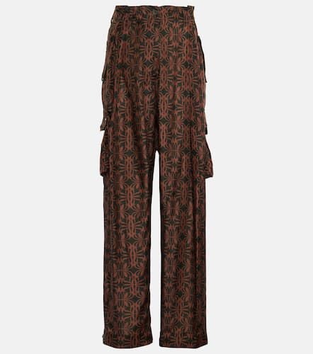 Silk satin straight pants - Dries Van Noten - Modalova