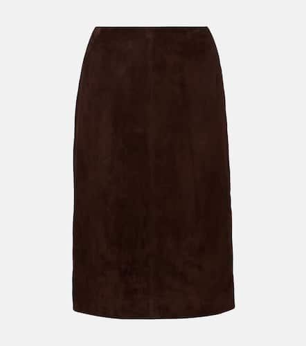 Lady Skirt suede midi skirt - Nour Hammour - Modalova