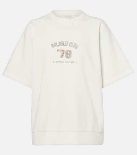 Logo patch-appliqu cotton jersey T-shirt - Brunello Cucinelli - Modalova