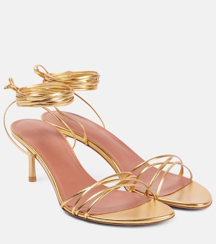 Lori 60 metallic leather sandals - Amina Muaddi - Modalova