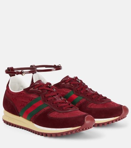 Re-Motion leather-trimmed suede sneakers - Gucci - Modalova