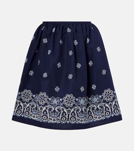 Minifalda de algodón y lino estampada - Miu Miu - Modalova