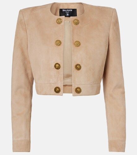 Balmain Suede cropped jacket - Balmain - Modalova