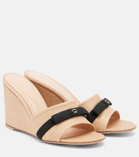Mules Minou de rafia con cuña - Gianvito Rossi - Modalova