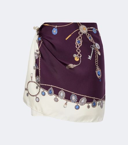 Falda envolvente de sarga de seda estampada - Versace - Modalova