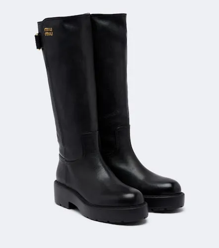 Miu Miu Leather knee-high boots - Miu Miu - Modalova