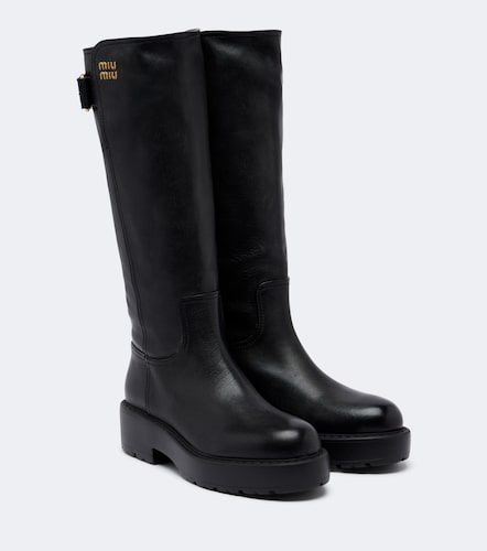 Miu Miu Leather knee-high boots - Miu Miu - Modalova