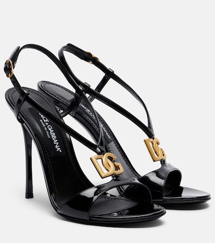 Sandalias de charol con DG - Dolce&Gabbana - Modalova