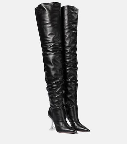 Olivia leather over-the-knee boots - Amina Muaddi - Modalova