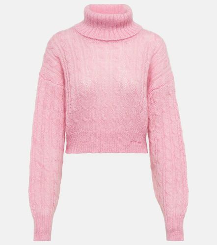 Cable-knit turtleneck mohair-blend sweater - Ganni - Modalova