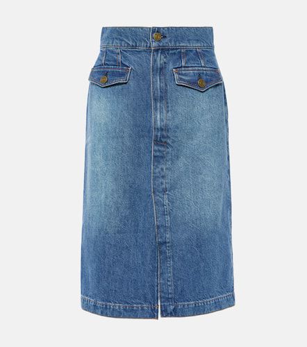 The Vent Front high-rise denim midi skirt - Frame - Modalova