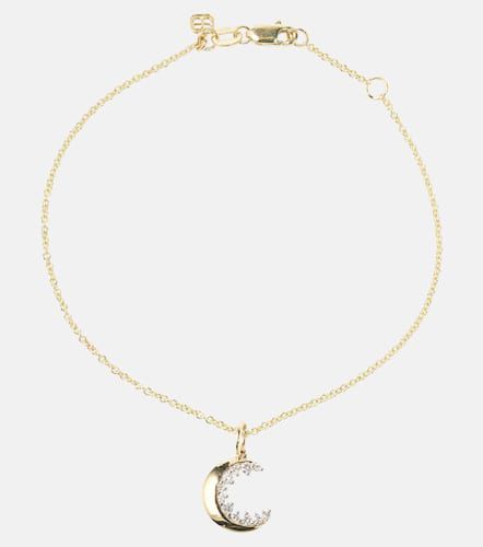 Crescent Moon 14kt and white chain bracelet with diamonds - Sydney Evan - Modalova