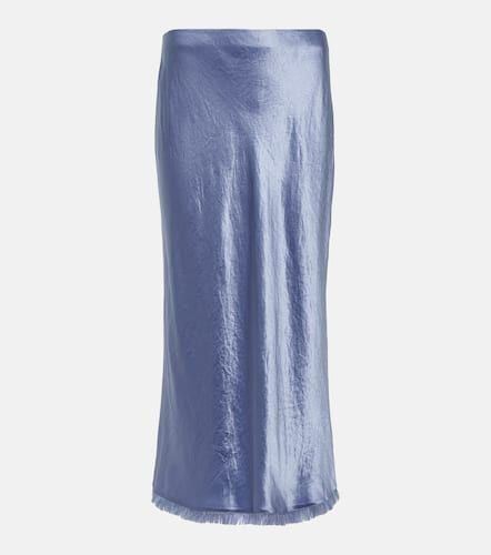 Vince Fringed satin midi skirt - Vince - Modalova