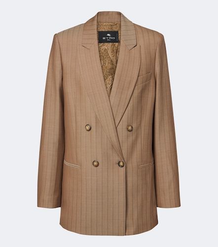 Striped double-breasted wool blazer - Etro - Modalova