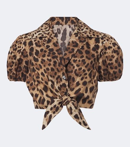 Crop top de algodón estampado - Dolce&Gabbana - Modalova