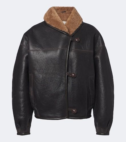 Giacca Charina in pelle con shearling - Isabel Marant - Modalova