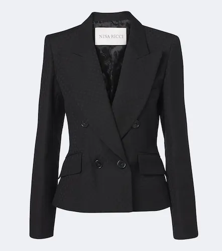 Jacquard wool-blend double-breasted blazer - Nina Ricci - Modalova