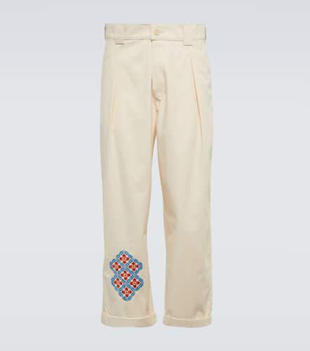 Embroidered straight cotton pants - Adish - Modalova