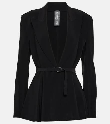 Belted peplum-hem jersey blazer - Norma Kamali - Modalova