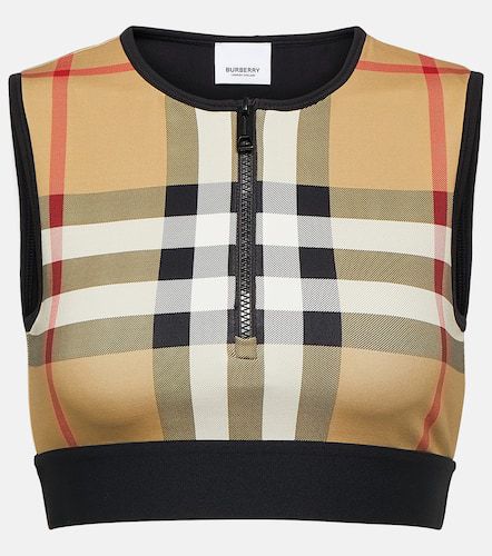 Check jersey crop top - Burberry - Modalova