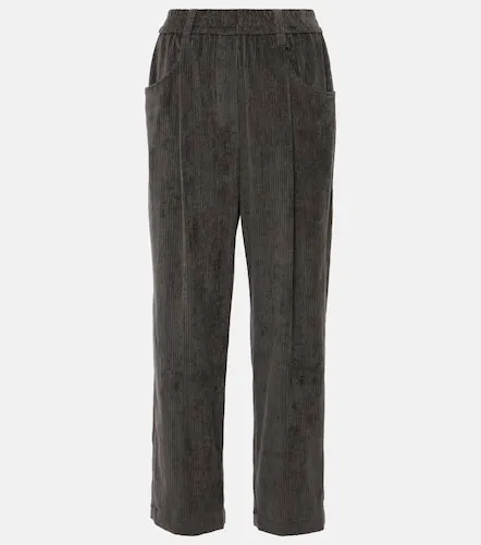 Pantalones rectos de algodón plisados - Brunello Cucinelli - Modalova
