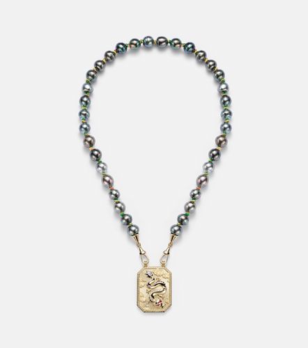 Collana Dragon in giallo 18kt con perle e rubini - Marie Lichtenberg - Modalova