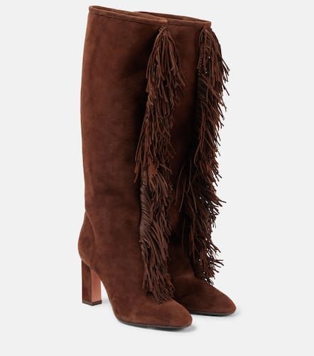 Gytane 85 fringed suede knee-high boots - Aquazzura - Modalova