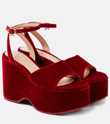 Sandali in velluto con zeppa - Gianvito Rossi - Modalova