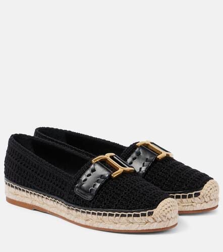 ChloÃ© Marcie leather-trimmed crochet espadrilles - Chloe - Modalova