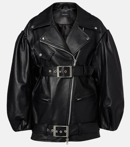 Belted leather biker jacket - Simone Rocha - Modalova