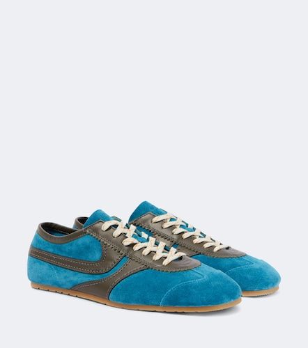 Leather-trimmed suede sneakers - Dries Van Noten - Modalova