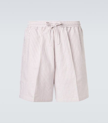 Shorts Julian in cotone e seta a righe - Umit Benan - Modalova