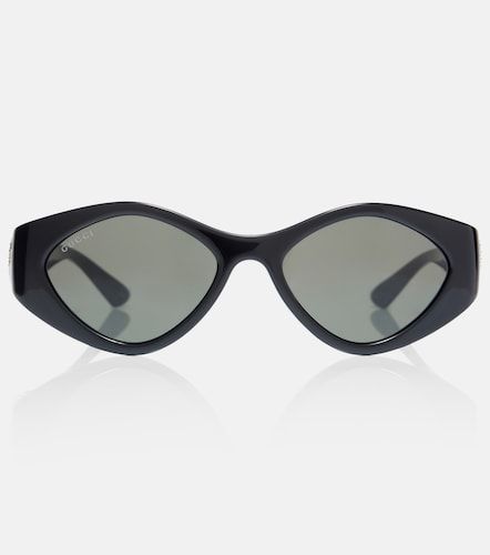 Occhiali da sole ovali Interlocking G con cristalli - Gucci - Modalova