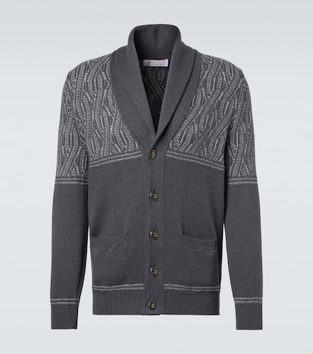 Cárdigan de algodón en jacquard - Brunello Cucinelli - Modalova