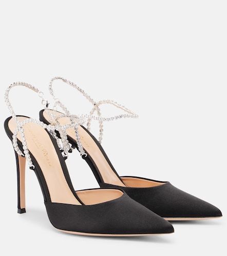 Crystal-embellished satin pumps - Gianvito Rossi - Modalova