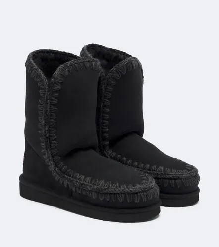 Shearling-lined suede mid-calf boots - Mou - Modalova