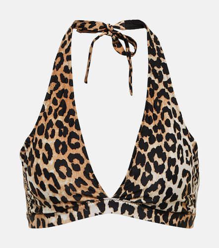 Ganni Leopard-print bikini top - Ganni - Modalova