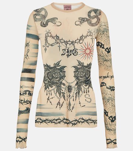 X KNWLS printed mesh top - Jean Paul Gaultier - Modalova