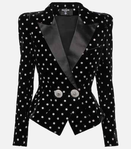 Polka-dot embellished velvet blazer - Balmain - Modalova