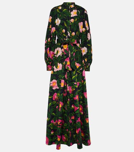 Floral cotton-blend shirt dress - Oscar de la Renta - Modalova