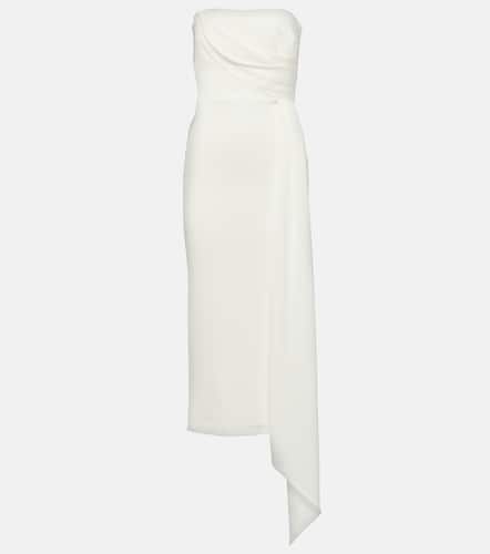 Bridal draped strapless crepe midi dress - Alex Perry - Modalova