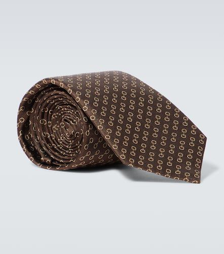 Cravatta in jacquard di seta Horsebit - Gucci - Modalova